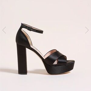 SJP Ginger black satin platform
